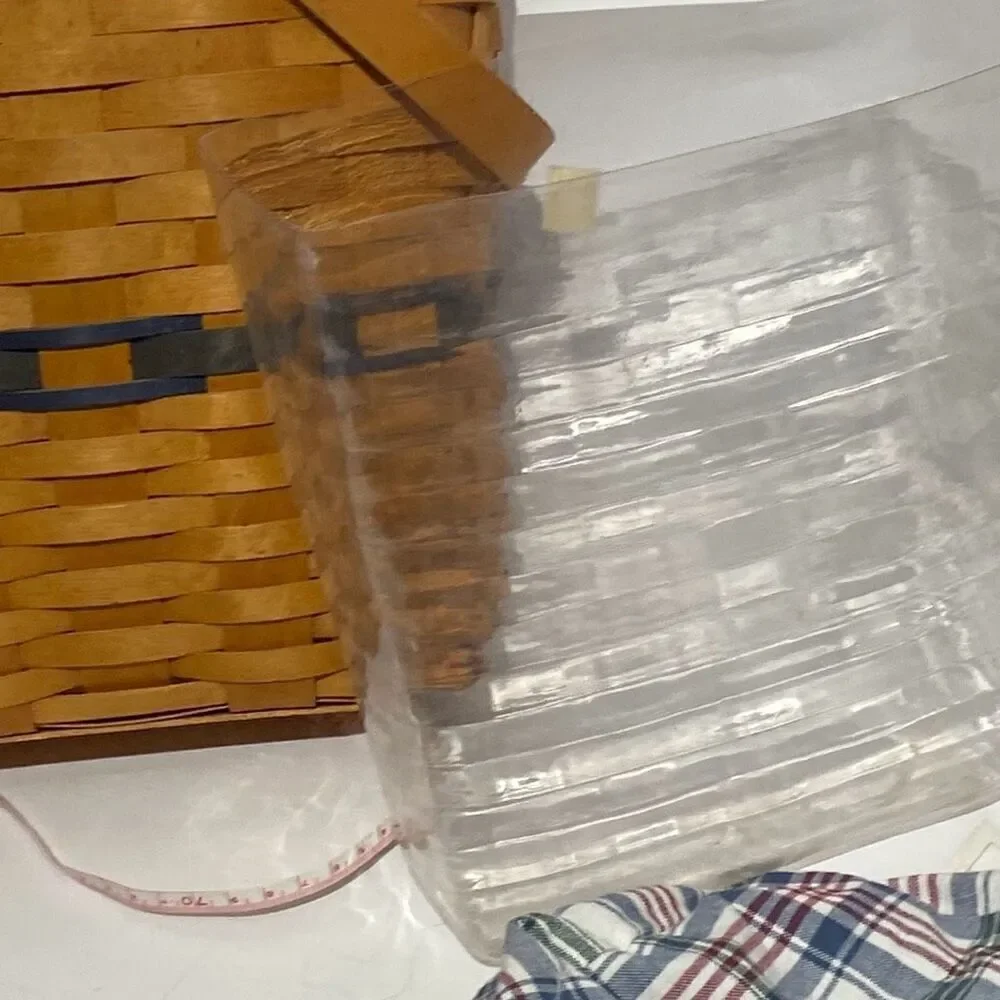 Longaberger Collectors Club Membership Basket Plaid Liner Plastic Protector USA
